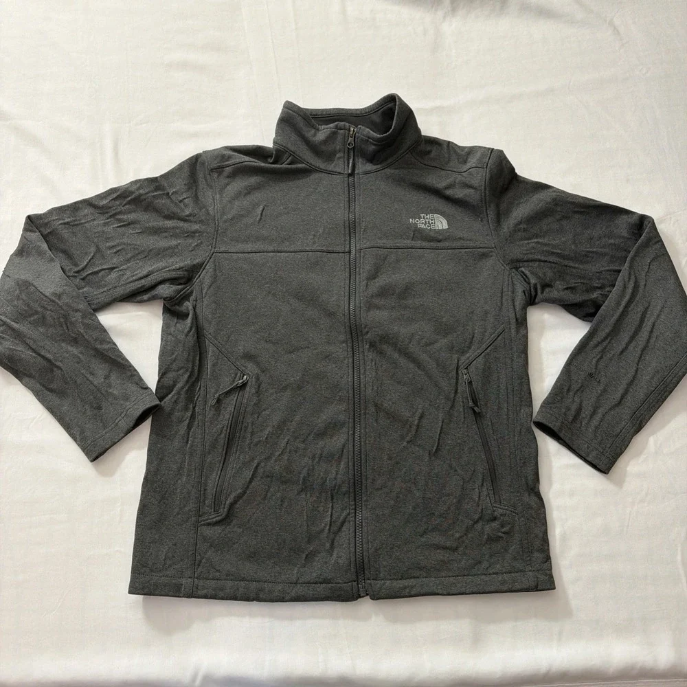 The North Face Windwall Jacket Gray Full Zip Softshell Coat Mens Sz Medium‎ Fit